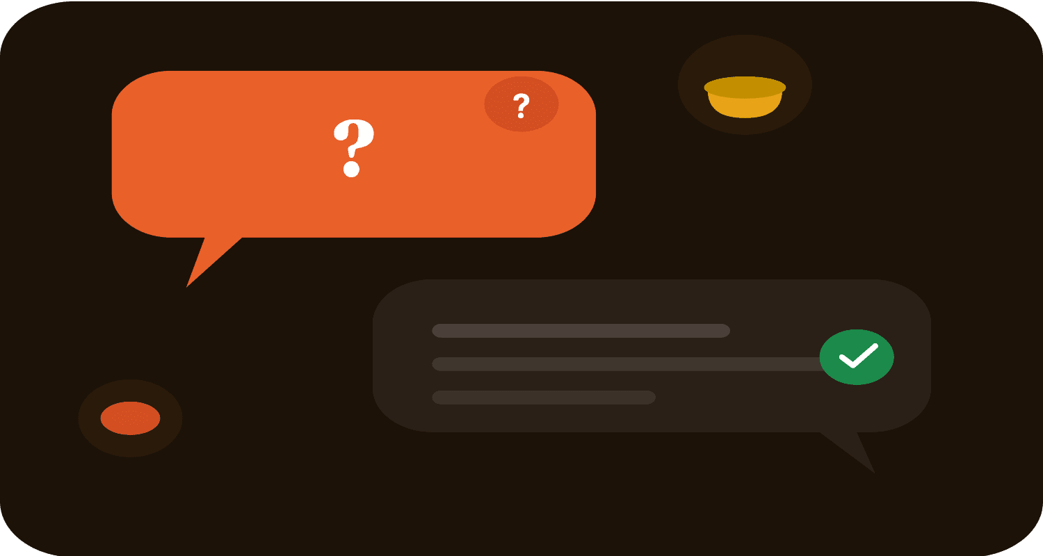 FAQ illustration with chat bubbles